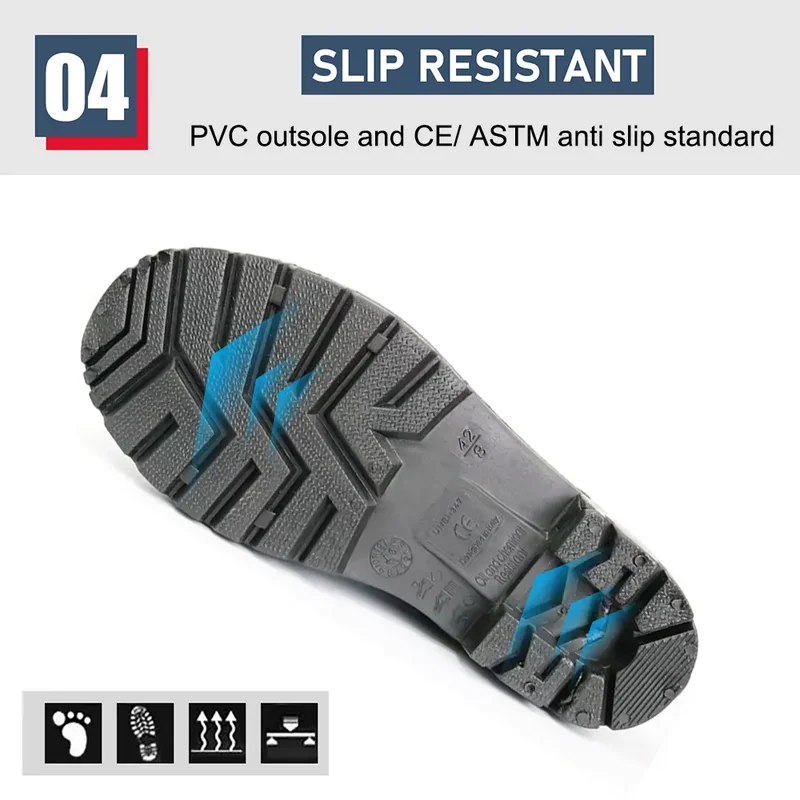 China GB20 Yellow Waterproof PVC Safety Rain Boots with Steel toe Steel Midsole manufacturer