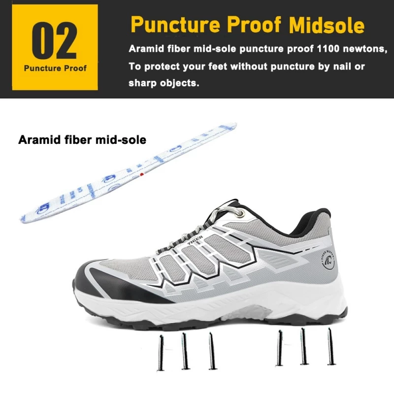 China TM2026 Fiberglass Toe Anti Puncture Workshop Sport Safety Shoes for Men manufacturer