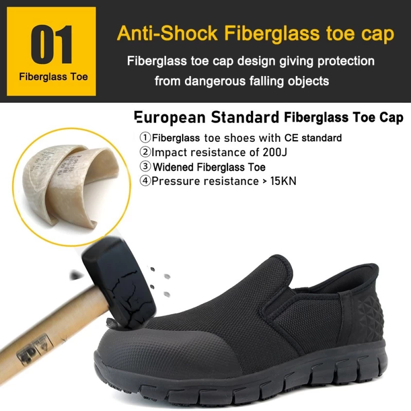 porcelana TM2022 Slip-Ins Nuevos zapatos de seguridad contra el deslizamiento con el dedo del pie de fibra de vidrio para la logística fabricante