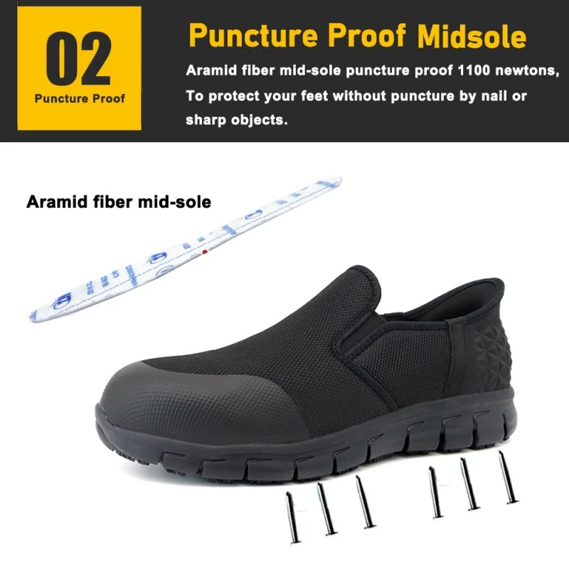 porcelana TM2022 Slip-Ins Nuevos zapatos de seguridad contra el deslizamiento con el dedo del pie de fibra de vidrio para la logística fabricante