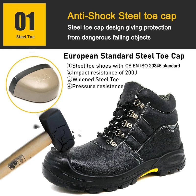 China TM112 Black Steel Toe Anti-puncture Oil Industry Safety Boots PU Rubber Sole manufacturer