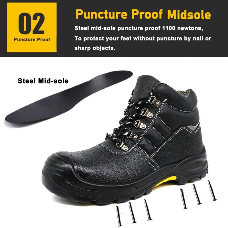 China TM112 Black Steel Toe Anti-puncture Oil Industry Safety Boots PU Rubber Sole manufacturer