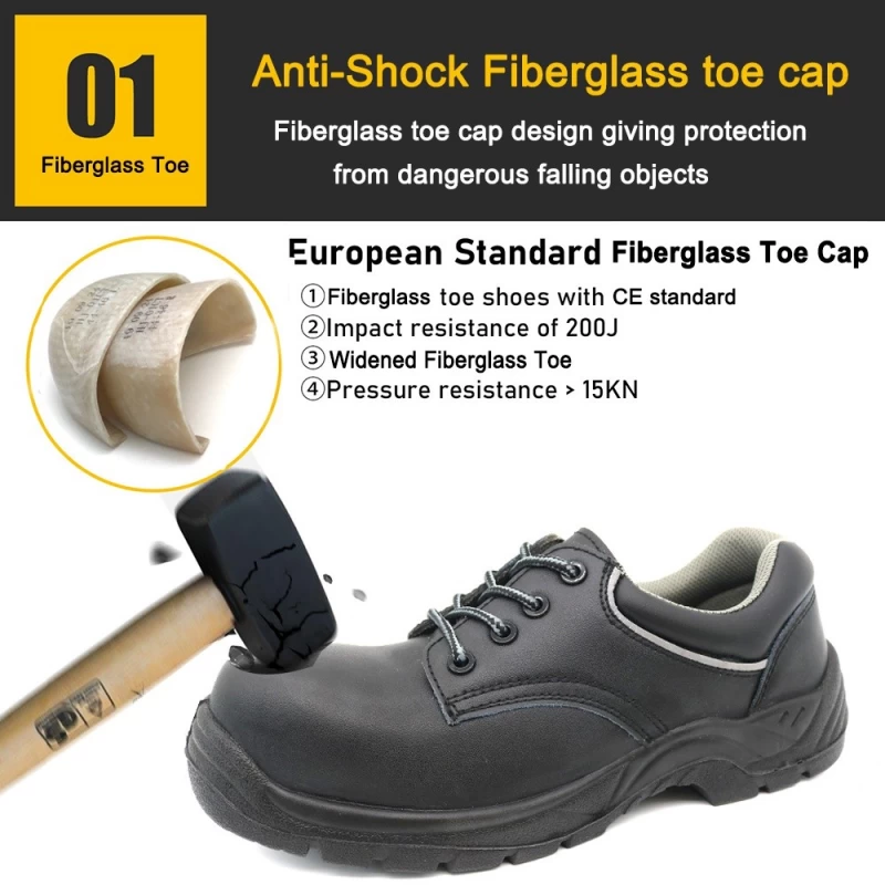China TM010-2 Anti-slip Fiberglass Toe Puncture-proof Unisex Safety Shoes Metal Free manufacturer