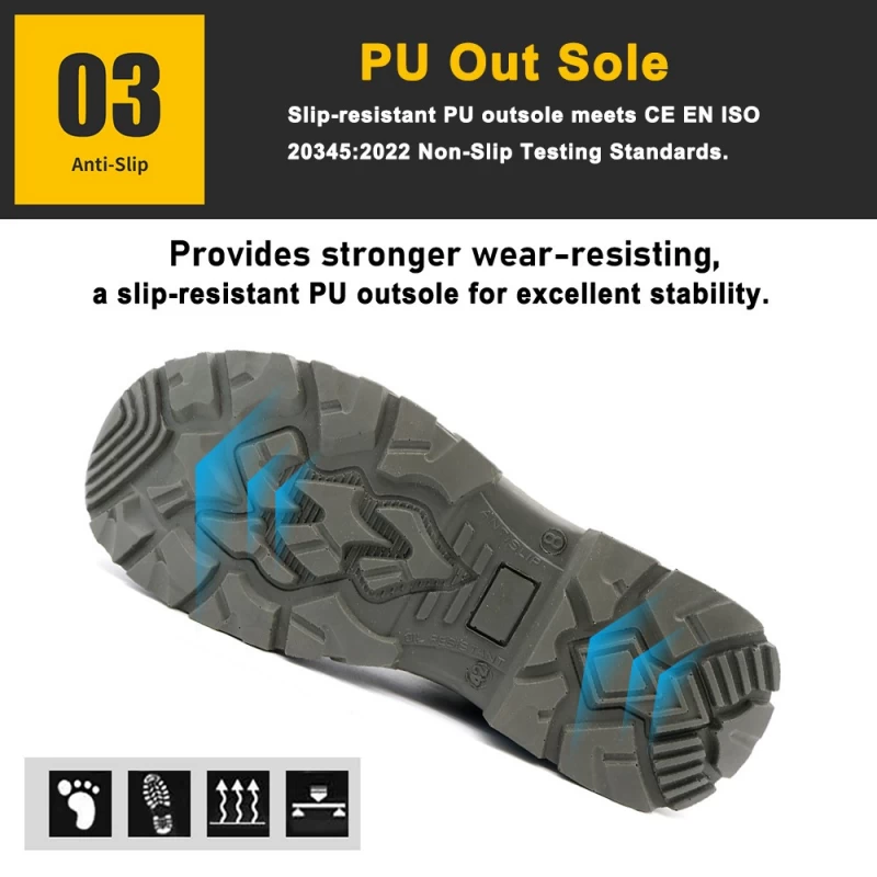 China TM021-2 Fiberglass Toe Anti Puncture Black Leather Safety Boots for Men manufacturer