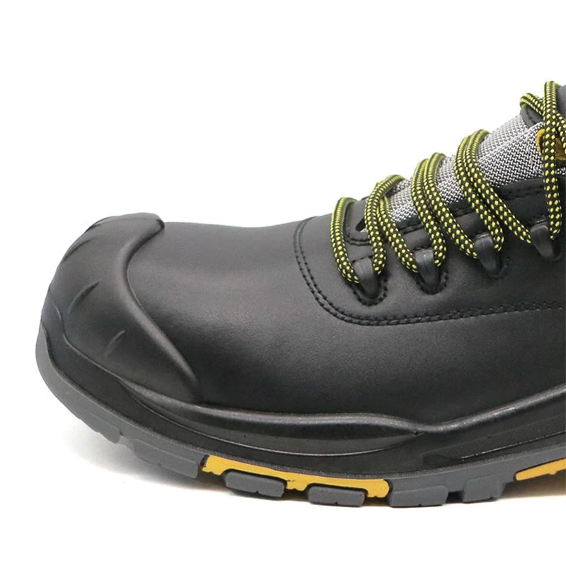 China TM3367 PU Rubber Sole Oil Industry Work Safety Shoes Leather with Fiberglass Toe manufacturer