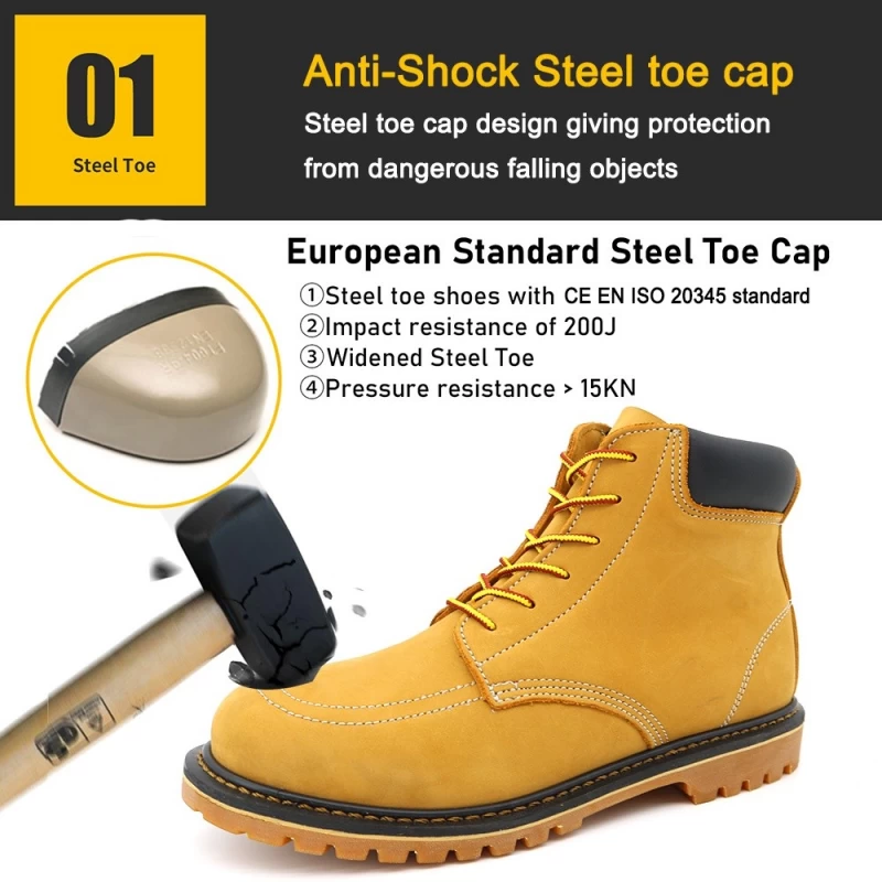 China TM3369 Nubuck Leather Steel Toe Goodyear Welted Safety Shoes Slip Resistant manufacturer