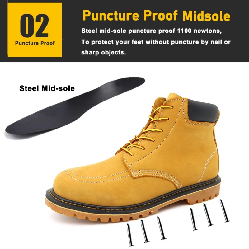 China TM3369 Nubuck Leather Steel Toe Goodyear Welted Safety Shoes Slip Resistant manufacturer