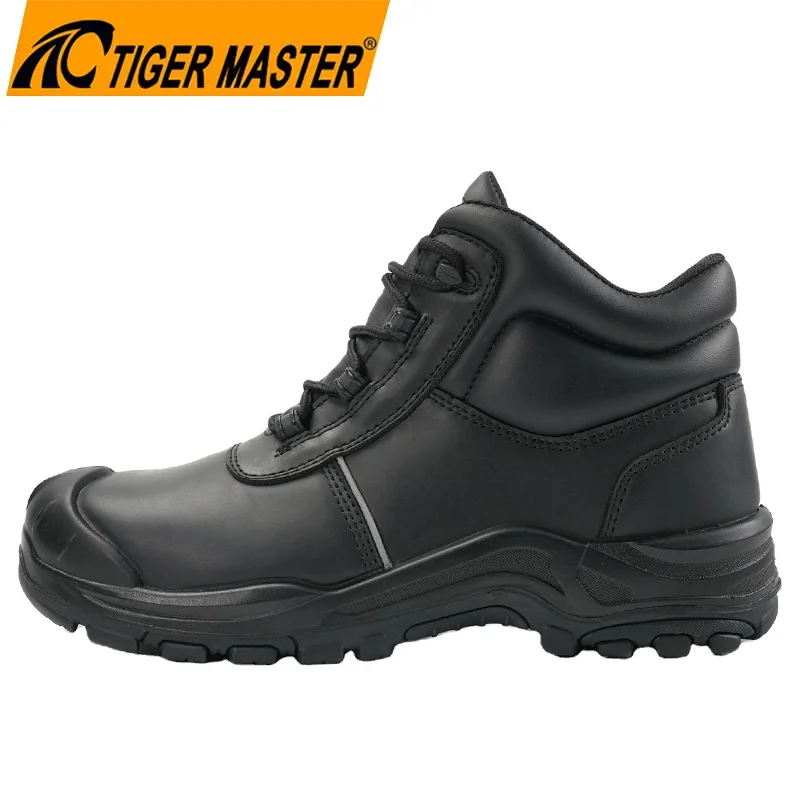 China TM3370 Steel Toe Anti Puncture Leather Industrial Safety Boots Men manufacturer