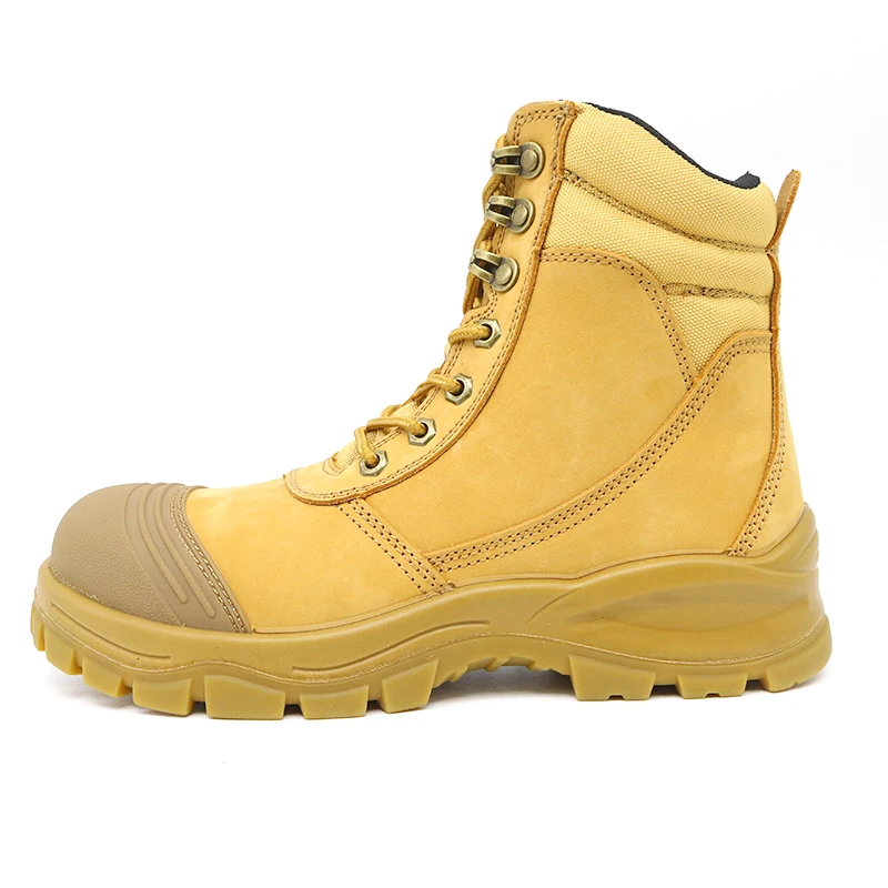 China Botas de segurança de couro premium de tm135h masculino com fibra de vidro de fibra de vidro Kevlar Mid-Sole fabricante