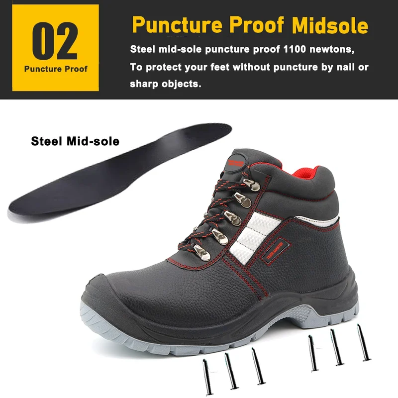 Chine TM004-2 Chaussures de sécurité en cuir anti-piétinement en acier non glissé pour femmes fabricant