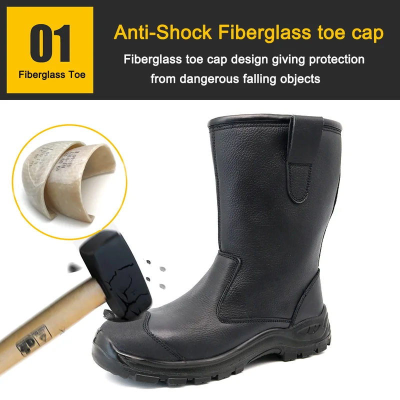 China TM3342 Genuine Leather Fiberglass Toe Welding Boots for Steel Industry manufacturer