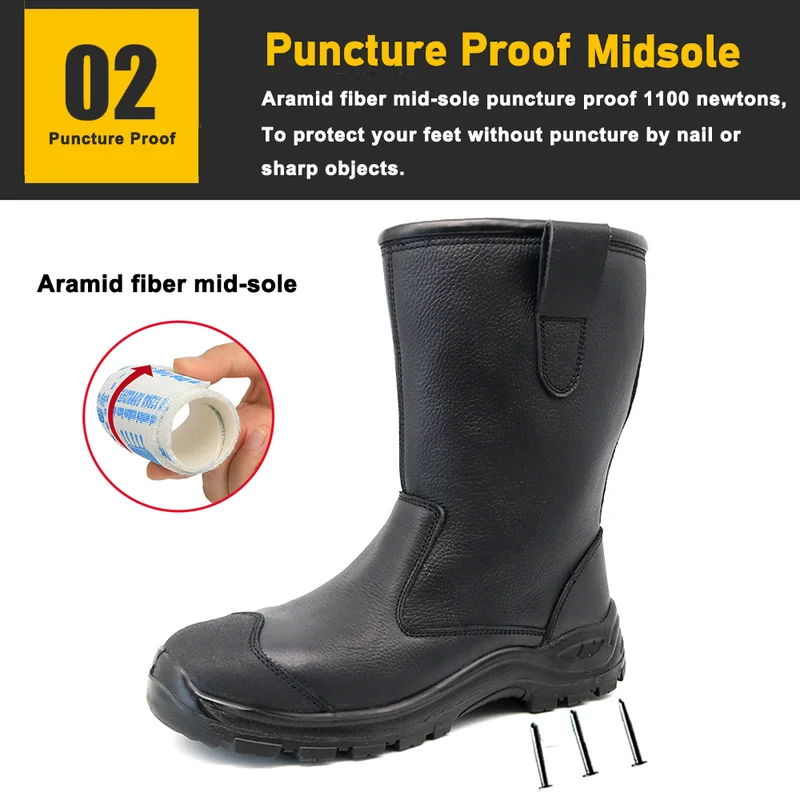 China TM3342 Genuine Leather Fiberglass Toe Welding Boots for Steel Industry manufacturer