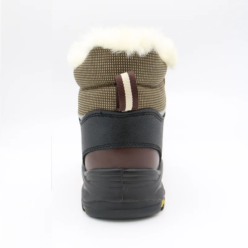 중국 TM158-2 갈색 가죽 유리 섬유 발가락 방지 안전 신발 겨울 제조업체