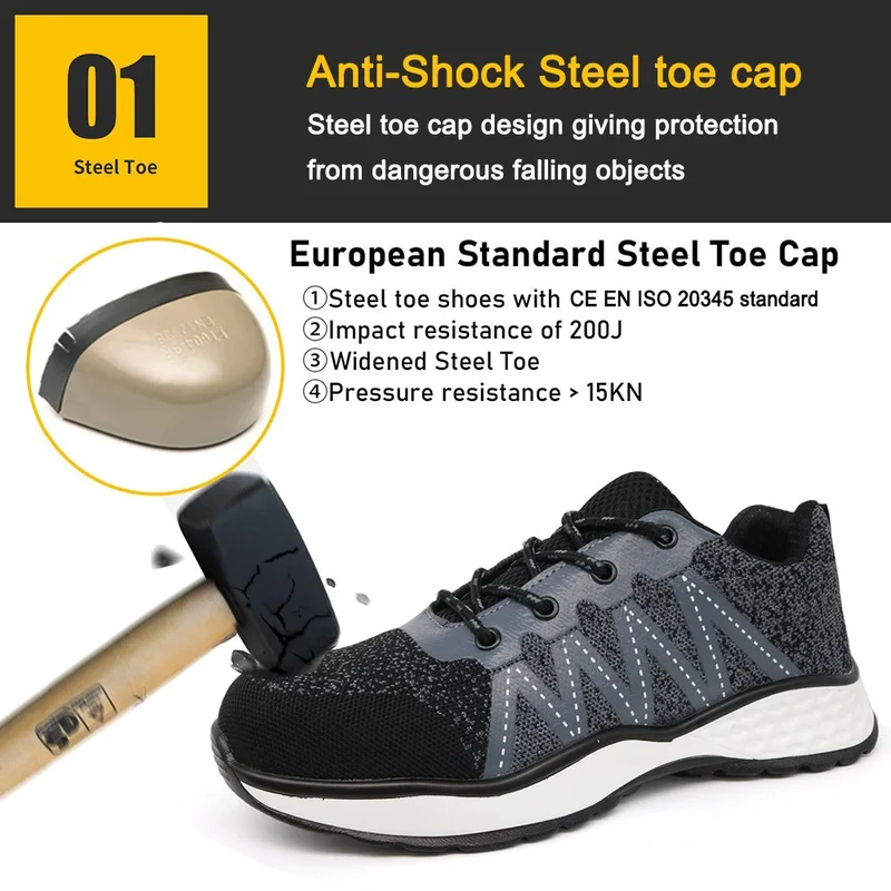 China TM228 Anti Slip Steel Toe Puncture-proof Sport Safety Shoes for Warehouse manufacturer