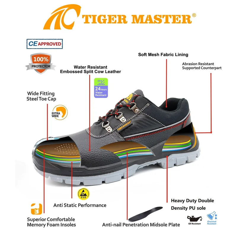 China TM3337L Anti Slip Oil Water Resistant Herren Industrial Safety Shoes mit Stahlzeh Hersteller