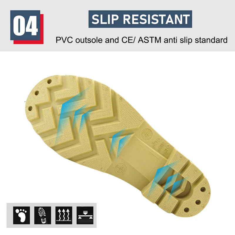 China GB42 Steel Toe Puncture Proof Black PVC Safety Rain Boots for Construction manufacturer