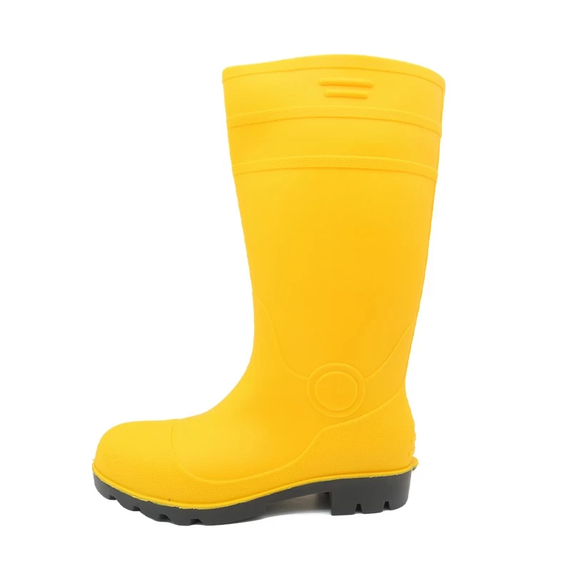 China GB42-1 Waterproof Steel toe Puncture-proof Yellow PVC Safety Gumboots Slip Resistant manufacturer