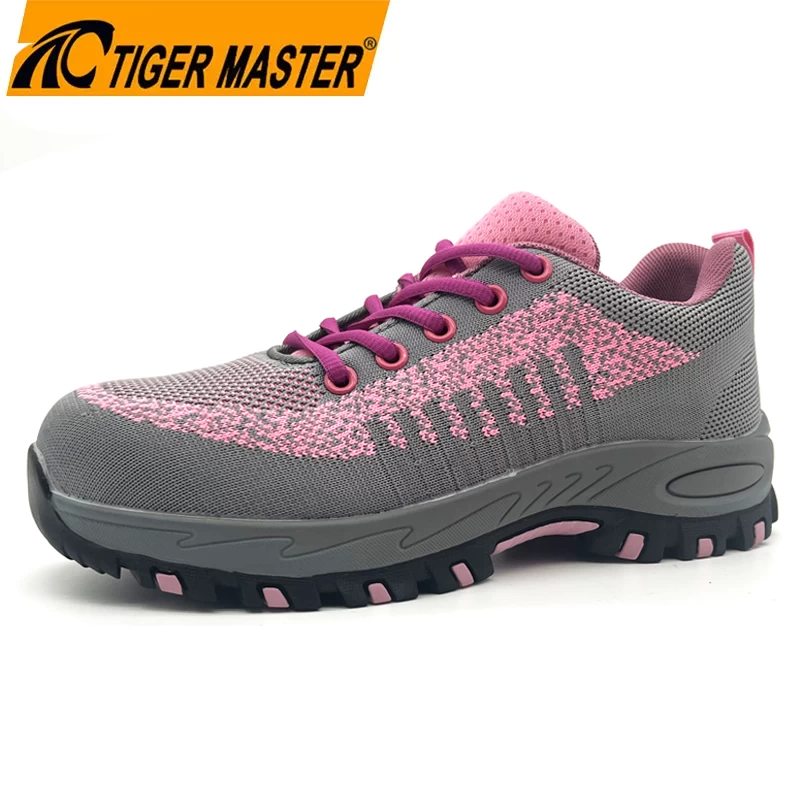China TM3377 Anti Slip Rubber Sole Steel Toe Puncture Proof Pink Women Safety Shoes manufacturer