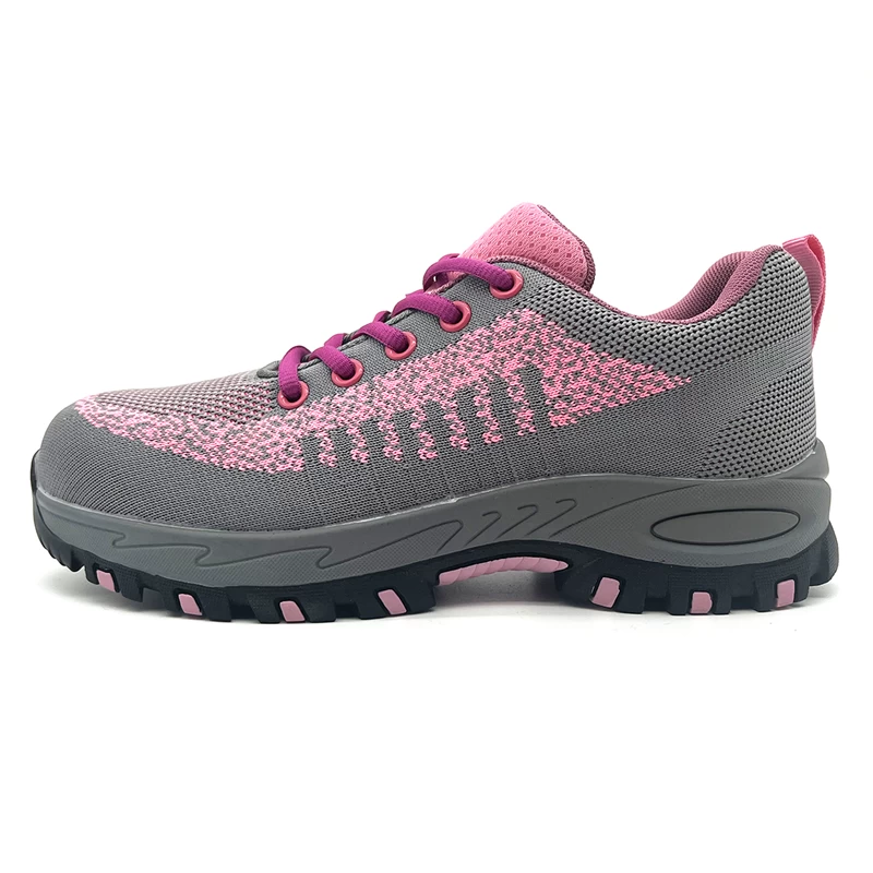 China TM3377 Anti Slip Rubber Sole Steel Toe Puncture Proof Pink Women Safety Shoes manufacturer