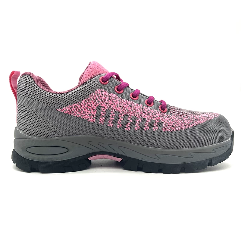 China TM3377 Anti Slip Rubber Sole Steel Toe Puncture Proof Pink Women Safety Shoes manufacturer