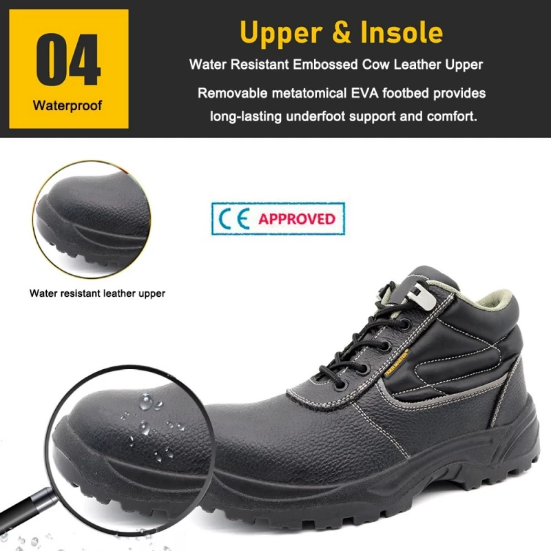 Китай TM088 Fiberglass Toe Anti -Puncture Metal Free Leather Safety Shoes производителя