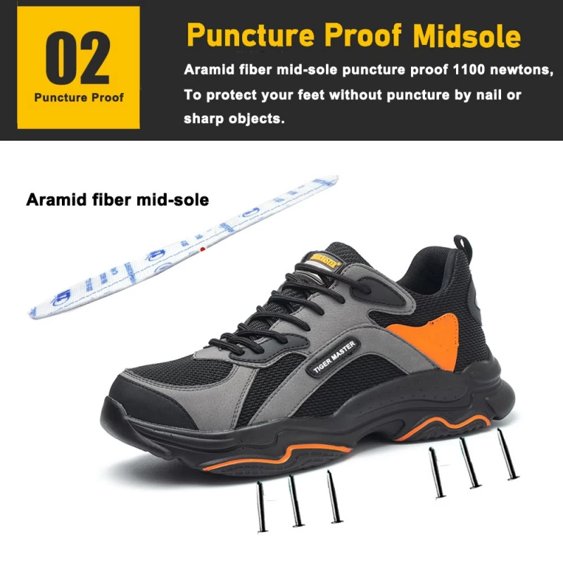 China TM248 Anti Slip PU Sole Steel Toe Puncture-proof Men's Safety Shoes Construction manufacturer