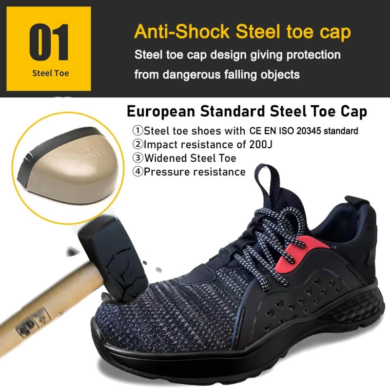 China TM3319 Anti Slip Steel Toe Puncture-proof Stretch Fabric Lining Men's Safety Shoes manufacturer