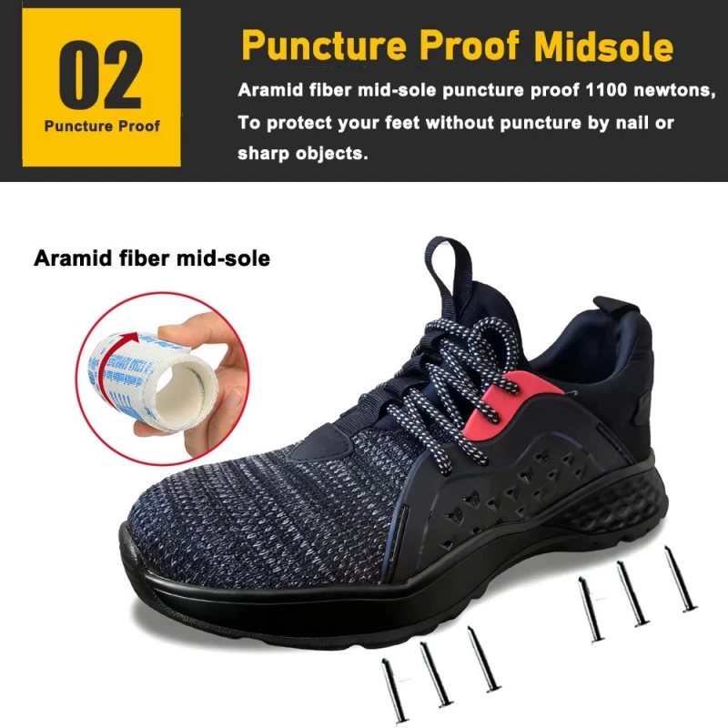 China TM3319 Anti Slip Steel Toe Puncture-proof Stretch Fabric Lining Men's Safety Shoes manufacturer