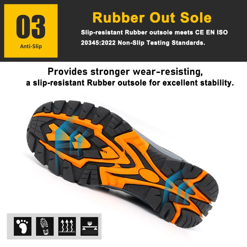 China TM248-1 Abrasion Resistance Rubber Sole Steel Toe Safety Shoes for Construction manufacturer