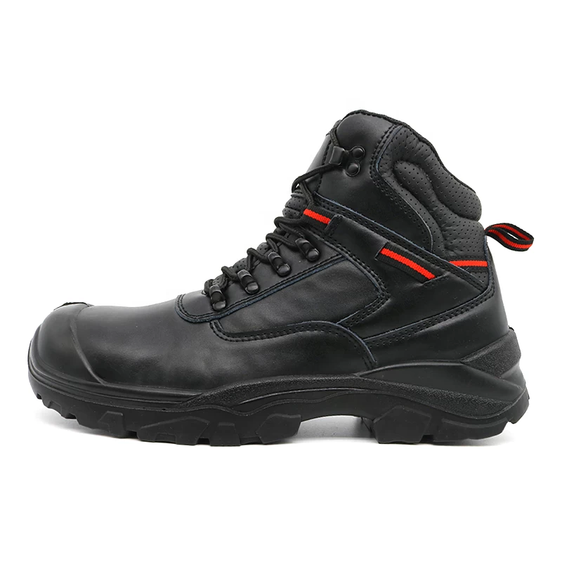 China TM3378 Black Leather Steel Toe Anti-puncture Industrial Safety Boots Non-slip manufacturer