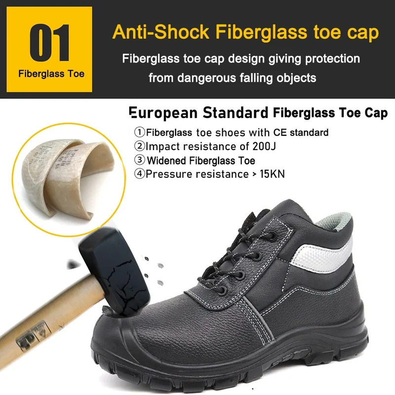 Chine Chaussures de sécurité à bout en fibre de verre avec isolation électrique TM059-1 CE et ASTM 18kv, cuir noir fabricant