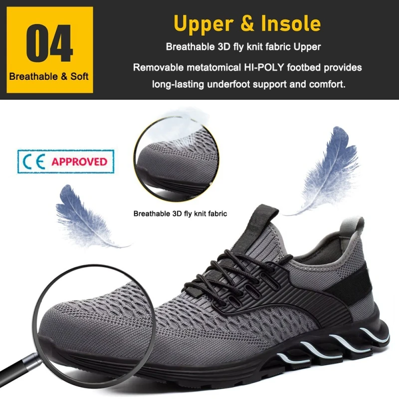 porcelana Zapatos de seguridad deportivos ligeros y suaves antipinchazos con punta de acero TM3201 EU para almacén fabricante