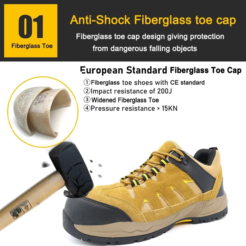 الصين TM3381 أحذية أمان للمشي لمسافات طويلة مضادة للانزلاق مصنوعة من الألياف الزجاجية ومقاومة للثقب ونعل مطاطي من مادة EVA الصانع