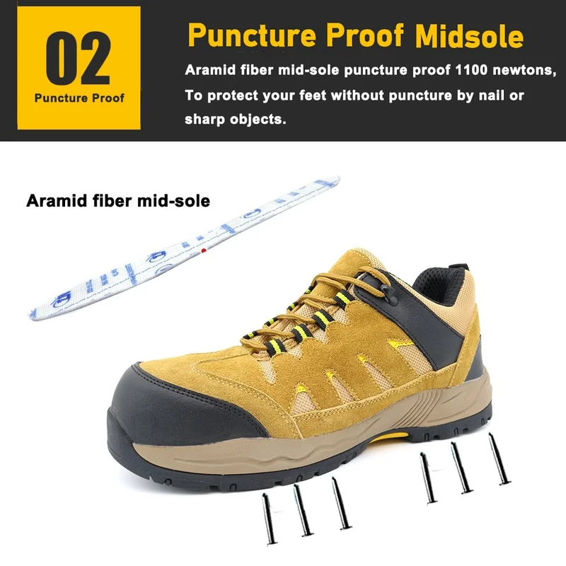 الصين TM3381 أحذية أمان للمشي لمسافات طويلة مضادة للانزلاق مصنوعة من الألياف الزجاجية ومقاومة للثقب ونعل مطاطي من مادة EVA الصانع