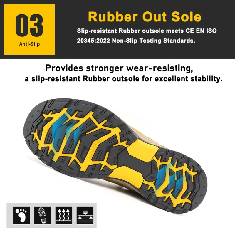 الصين TM3381 أحذية أمان للمشي لمسافات طويلة مضادة للانزلاق مصنوعة من الألياف الزجاجية ومقاومة للثقب ونعل مطاطي من مادة EVA الصانع