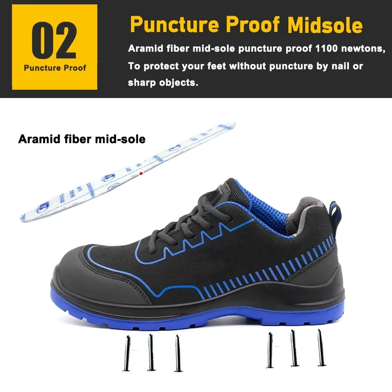 중국 TM3383 작업장을 위한 미끄럼 방지 섬유유리 발가락 방지 천공 ESD 스포츠 안전화 제조업체