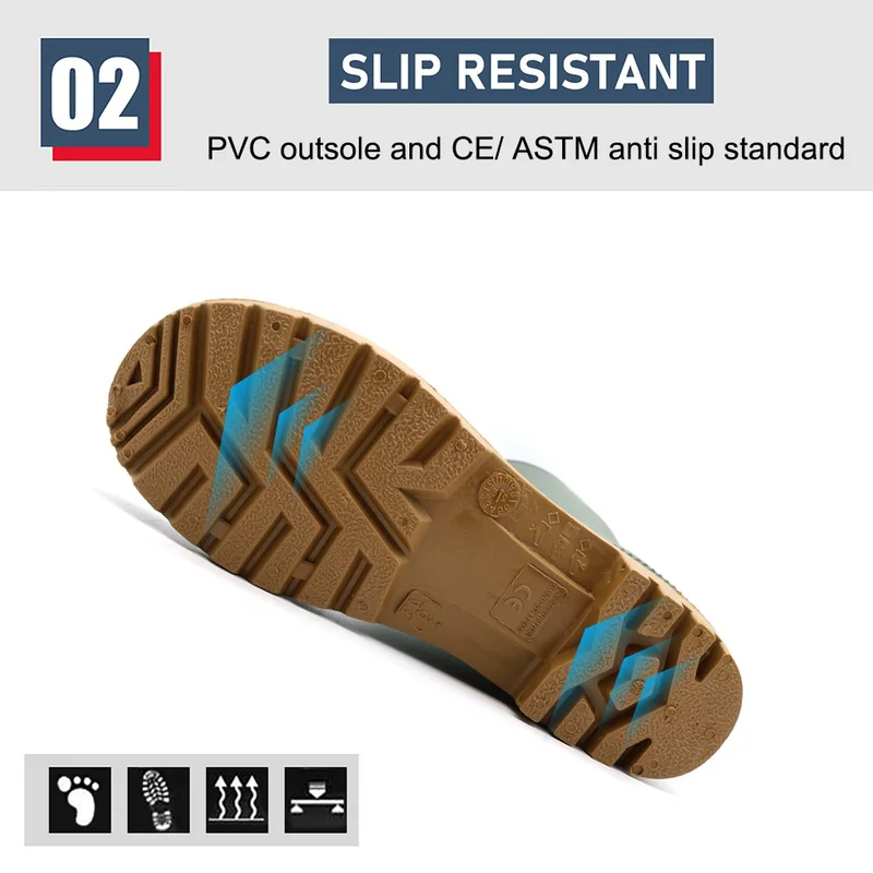 Chine GB01 – bottes de pluie antidérapantes vertes en PVC, imperméables, sans sécurité, pour le jardinage fabricant