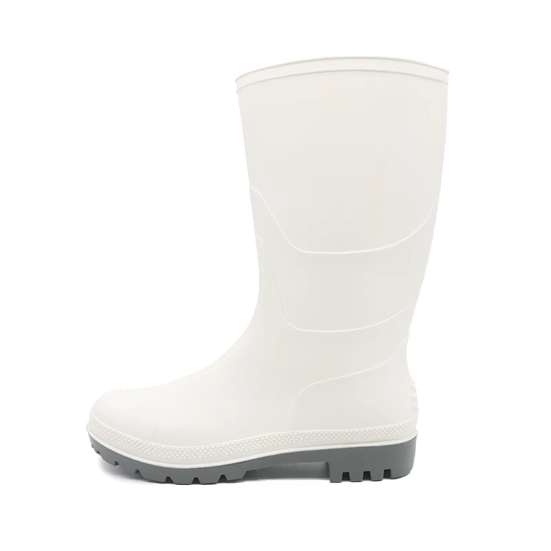 China GB01 White Anti-slip Waterproof PVC Rain Boots for Food Industry with Logo manufacturer
