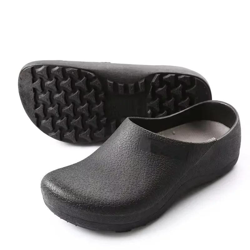 China TM3388 Anti-slip Waterproof Black PVC Kitchen Chef Shoes for Restaurant manufacturer