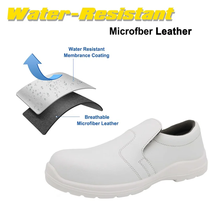 中国 TM3389 防滑防静电白色厨房厨师安全鞋带玻璃纤维鞋头 制造商