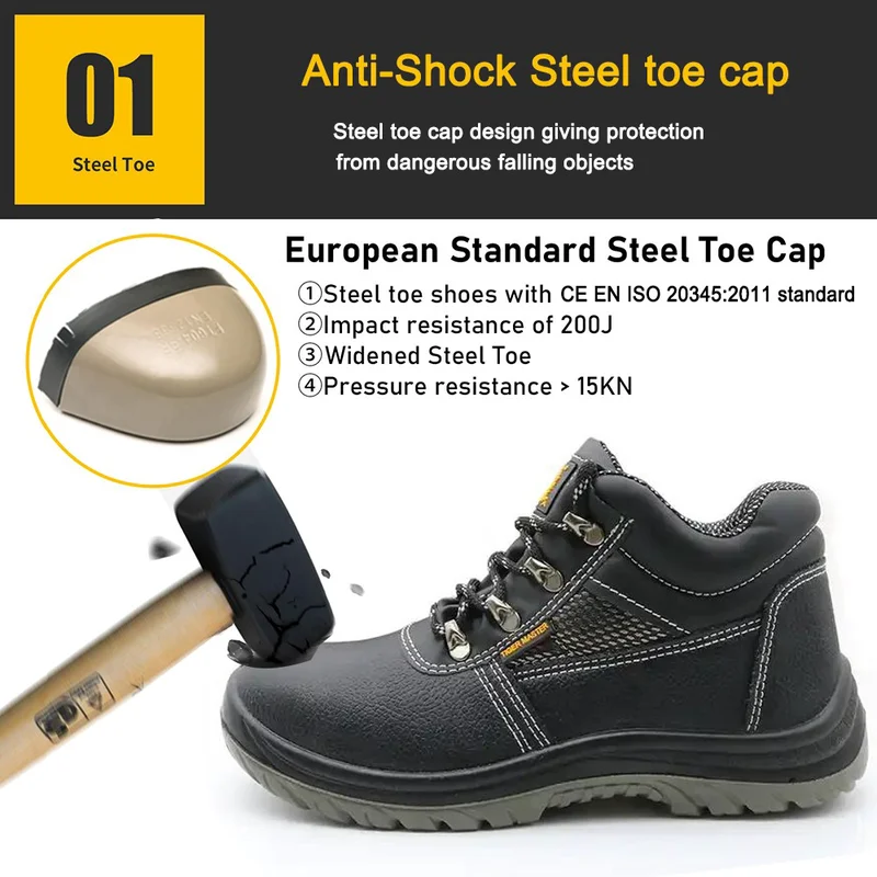 China TM003 olie-waterbestendige antistatische stalen neus voorkomen lekrijden leren industriële veiligheidsschoenen fabrikant
