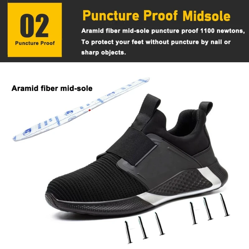 China TM3391 Anti-slip Steel Toe Puncture-proof Black Sport Safety Shoes Lightweight manufacturer
