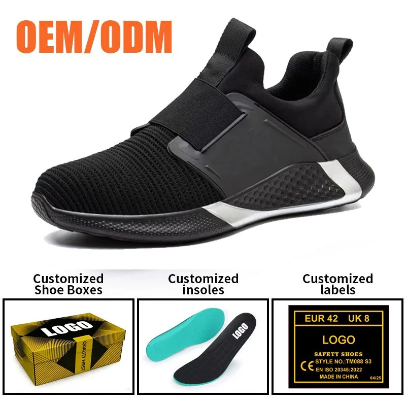 China TM3391 Anti-slip Steel Toe Puncture-proof Black Sport Safety Shoes Lightweight manufacturer