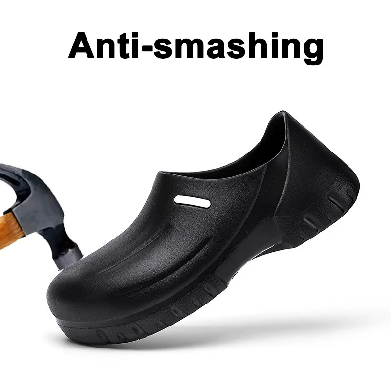 Chine Chaussures de sécurité pour chef de cuisine Eva imperméables noires antidérapantes TM3993 avec embout en acier fabricant