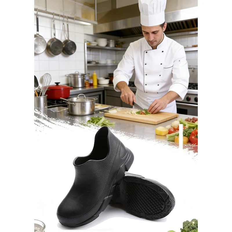 中国 TM3995 防滑防水男女通用黑色 EVA 厨房酒店厨师工作鞋 制造商