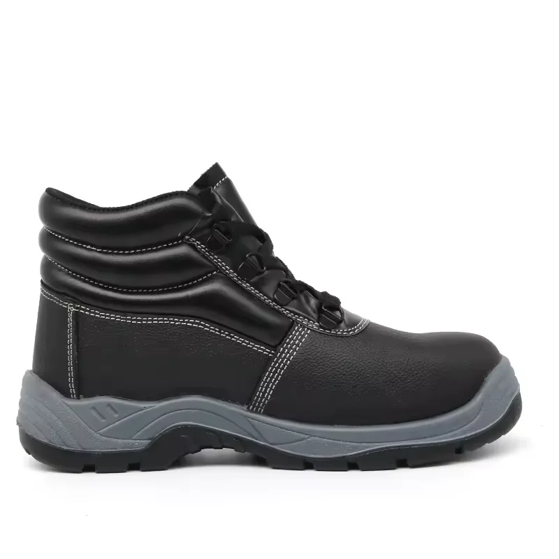 China TM071 Anti-slip Steel Toe Puncture-proof Leather Industrial Safety Shoes Black manufacturer