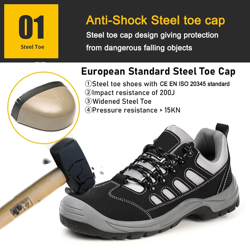 Cina TM3410 Anti-slip Steel Toe Puncture-proof Leather Work Safety Boots for Construction - COPY - 4eva9d produttore