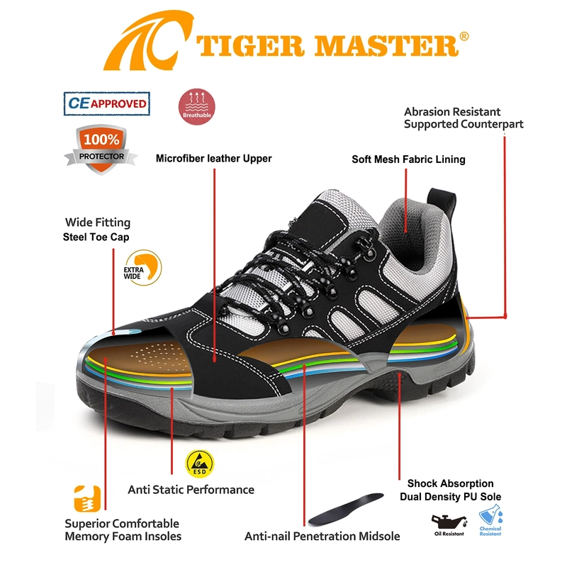 Cina TM3410 Anti-slip Steel Toe Puncture-proof Leather Work Safety Boots for Construction - COPY - 4eva9d produttore