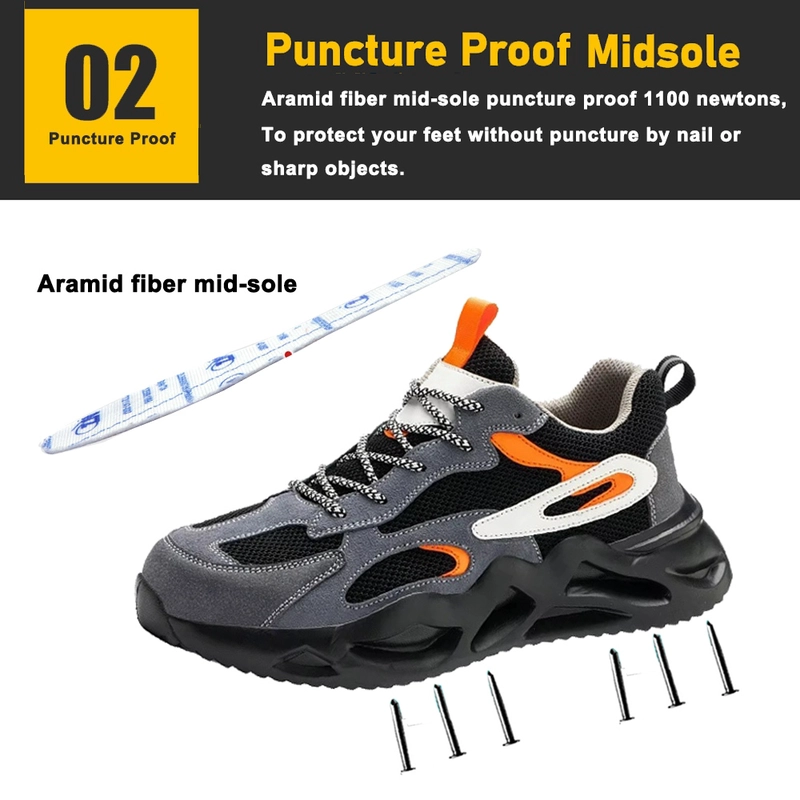 China TM3413 Anti-slip Steel Toe Puncture-proof Fashion Sport Safety Shoes Lightweight manufacturer
