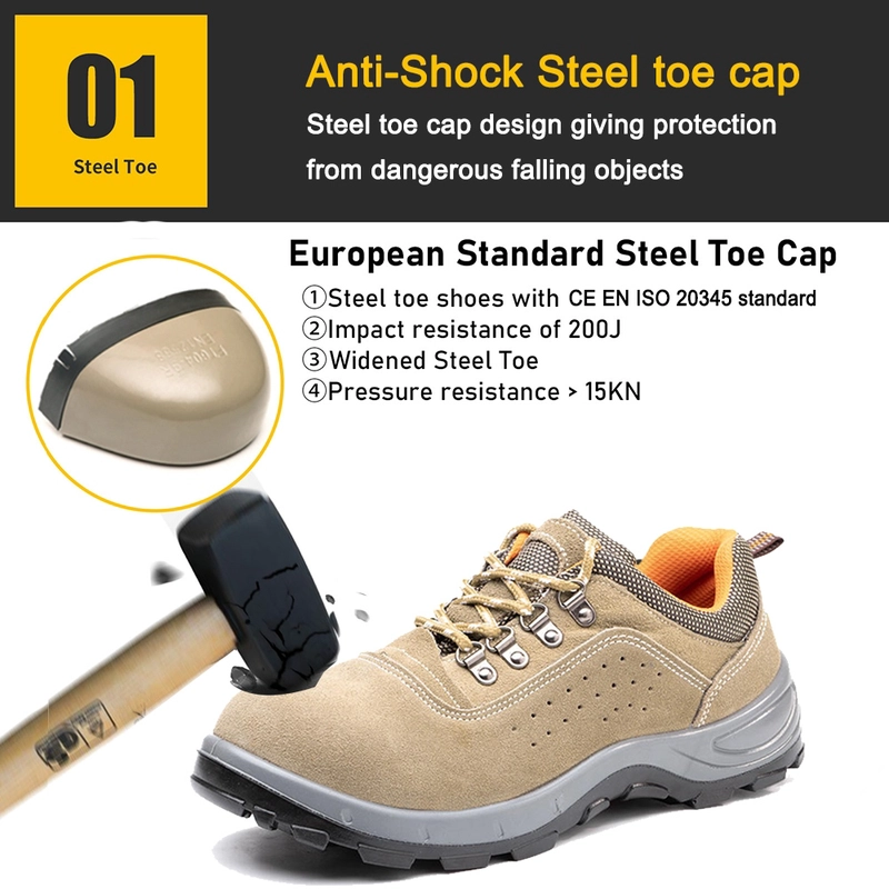 China TM3418 Oil Slip Resistant Steel Toe Puncture-proof Suede Work Shoes Low Cut manufacturer